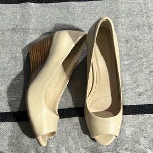 Cole Haan wedge peep toe shoe